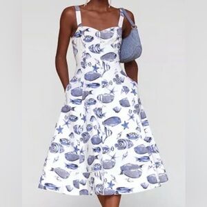 Avec Les Filles Blue and White Dress